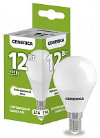  Лампа светодиодная G45 шар 12Вт 230В 4000К E14 GENERICA