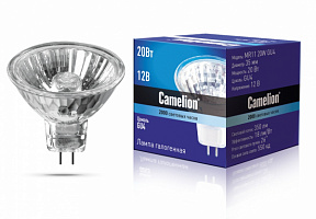  Camelion MR11 20W GU4 (Эл.лампа галоген.с защ.стеклом, 12V, 2000 часов)