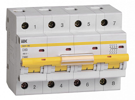  KARAT Автоматический выключатель ВА47-100 4P D 80А 10кА IEK