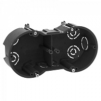  Коробка установочная ЭРА KUP-2-70-45 черная 2х местная 141х70х45мм для полых стен саморезы металлические лапки IP20