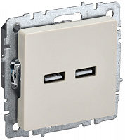  BRITE Розетка USB A+A 5В 3,1А РЮ10-1-БрКр бежевый IEK