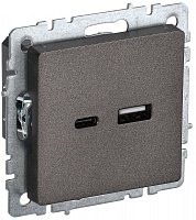  BRITE Розетка USB A+C 18Вт РЮ11-1-БрТБ темная бронза IEK