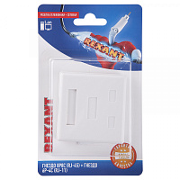  Розетка телефонная + сетевая LAN, на стену, (гнездо 8Р8С (RJ-45) + гнездо 6Р4С (RJ-11)) REXANT 
