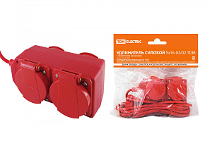  Удлинитель силовой Уз16-02/02 TDM (с крышками IP44, 4 места/20м КГ 3х1,5)