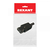  Сетевой штекер на шнур (1 шт.) (пакет БОПП) REXANT