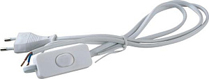  Volsten S-LRBK (Сетевой кабель белый ШВВП2х0,75 с плоск. вилкой, 1300Вт, 6А, выкл., б/з, 1.5 м)