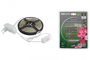  Комплект светодиодной ленты SMD2835-60 LED/м-12 В-4,8 Вт/м-IP65-6000 К (5 м), 24 Вт TDM