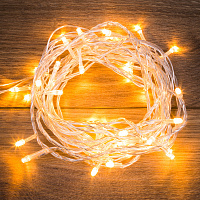  Гирлянда Твинкл Лайт 6 м, прозрачный ПВХ, 40 LED, цвет ТЕПЛЫЙ БЕЛЫЙ