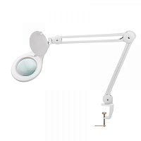  Лупа на струбцине круглая 5D с подсветкой 56 SMD LED, ø127мм, белая REXANT