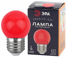  Лампочка светодиодная ЭРА STD ERARL45-E27 E27 / Е27 1Вт шар красный для белт-лайт