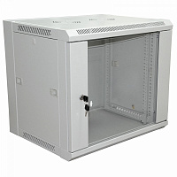  Шкаф настенный 19" 6U 600×600×370мм (ШxГxВ) - передняя дверь стекло, боковые стенки съемные (разобранный), RAL 7035 REXANT PRO