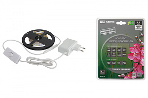  Комплект светодиодной ленты SMD2835-60 LED/м-12 В-4,8 Вт/м-IP20-6000 К (3 м), 18 Вт TDM