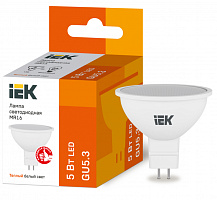  Лампа светодиодная MR16 софит 5Вт 230В 3000К GU5.3 IEK