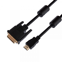  Шнур HDMI - DVI-D, 3м, Gold, с фильтрами REXANT