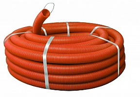  Труба гофр. ПНД тяжелая с протяжкой d20 мм (100 м) оранжевая EKF-Plast