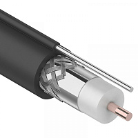  Кабель коаксиальный магистральный RG-11U, 75Ом, CCS/Al/Al 83% + ТРОС 1, 305м, OUTDOOR, черный REXANT