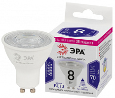  Лампочка светодиодная ЭРА STD LED Lense MR16-8W-860-GU10 GU10 8Вт линзованная софит холодный белый свет