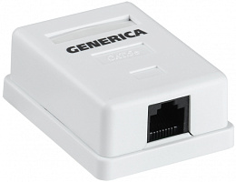  Розетка информационная настенная RJ45 кат.5E UTP 1 порт GENERICA
