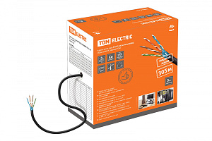 Кабель витая пара F/UTP Cat 5e 4х2х24AWG (305м) solid, PE, чёрный TDM
