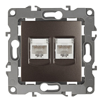  12-3108-13 ЭРА Розетка информационная двойная 2XRJ45, IP20, Эра12, бронза (10/100/2500)