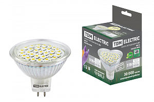  Лампа светодиодная MR16-5 Вт-12 В -3000 К–GU 5,3 SMD TDM