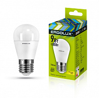 Ergolux LED-G45-9W-E27-3K (Эл.лампа светодиодная Шар 9Вт E27 3000K 172-265В)