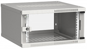  ITK Шкаф настенный LINEA WE 6U 600х600мм дверь стекло серый