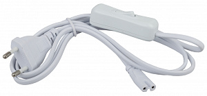  Сетевой шнур ЭРА LLED-A-CABLE-1.5m-SW-W c выключателем разъем C7 длина 1500мм для LLED-01, 02 и аналогов.