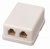  Розетка телефонная внешняя, 2 порта UTP, RJ-14 (6P4C), CAT 3 REXANT