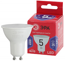  Лампочка светодиодная ЭРА RED LINE LED MR16-5W-865-GU10 R GU10 5 Вт софит холодный дневной свет