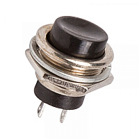  Выключатель-кнопка металл 250V 2А (2с) OFF-(ON) Ø16.2 черная (RWD-306) REXANT
