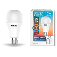  Лампа Gauss Smart Home A60 10W 1055lm 2700-6500К E27 изм.цвет.темп.+диммирование LED 1/10/40