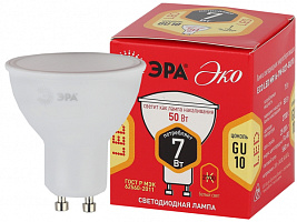  Лампочка светодиодная ЭРА RED LINE ECO LED MR16-7W-827-GU10 GU10 7 Вт софит теплый белый свет