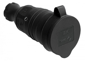  РБп13-1-0м Розетка с защитной крышкой переносная ОМЕГА IP44 каучук IEK