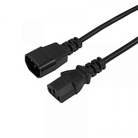  Шнур сетевой, разъем IEC 320 C13 - разъем IEC 320 C14, кабель 3x0,75 мм², длина 1,5 метра (PE пакет) REXANT