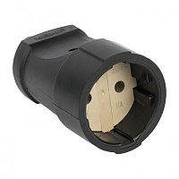 Гнездо штепсельное б/з черн. ПВХ 10A 250B EKF PROxima