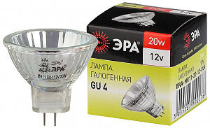  Лампочка галогенная ЭРА GU4-MR11-20W-12V-30CL GU4 20 Вт софит теплый белый свет