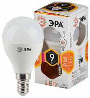  Лампочка светодиодная ЭРА STD LED P45-9W-827-E14 E14 / Е14 9Вт шар теплый белый свет