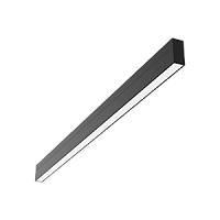  Светодиодный светильник VARTON Stellar-Line подвесной/накладной 1200х35х75 мм 36 ВТ 3000 K RAL9005 черный матовый с рассеивателем опал в комплекте