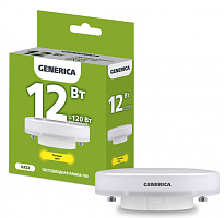  Лампа светодиодная T80 таблетка 12Вт 230В 3000К GX53 GENERICA