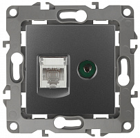  12-3110-12 ЭРА Розетка комбинированная RJ45+TV, IP20, Эра12, графит (10/100/3200)