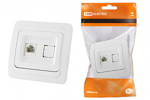  Розетка компьютерная RJ-45 белая "Валдай" TDM