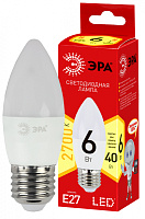  Лампочка светодиодная ЭРА RED LINE ECO LED B35-6W-827-E27 E27 / Е27 6Вт свеча теплый белый свет