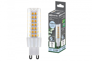  Лампа светодиодная G9-9 Вт-230 В-4000 К, SMD, 21,5x70,5 мм TDM