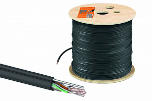  Кабель витая пара U/UTP Cat 5e 4х2х24AWG (305м) solid, PE для наружн. прокл., чёрный, трос 1,2мм TDM