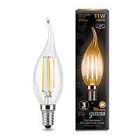  Лампа Gauss Filament Свеча на ветру 11W 810lm 2700К Е14 LED 1/10/50