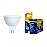  LED-JCDR-10W/WW/GU5.3/NR Лампа светодиодная. Форма "JCDR", матовая. Серия Norma. Теплый белый свет (3000K). Картон. ТМ Volpe