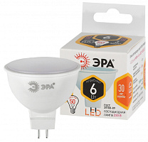  Лампочка светодиодная ЭРА STD LED MR16-6W-827-GU5.3 GU5.3 6Вт софит теплый белый свет (размер кор.)