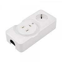  Розетка РШ/Евро двойная для электрической плиты 32А/16A, 250В, 2Р+РЕ (ОУ) белая REXANT